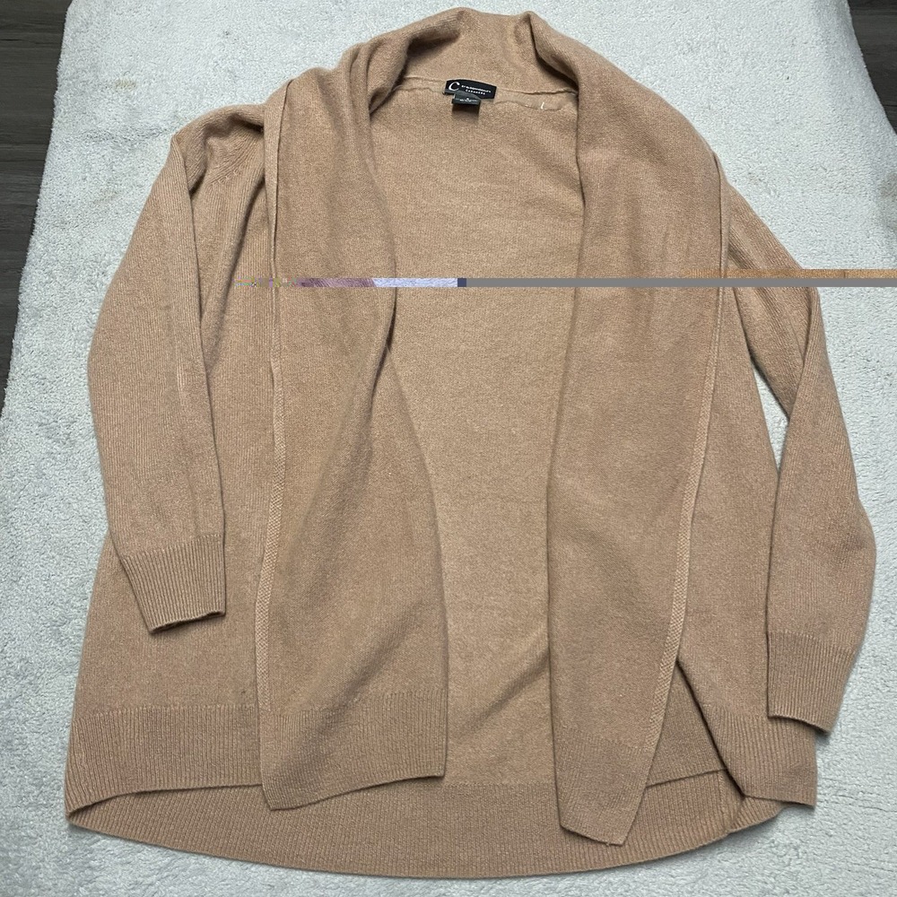 C By‎ Bloomingdales Cashmere Sweater Womens Small Open Front Cardigan 2 Ply